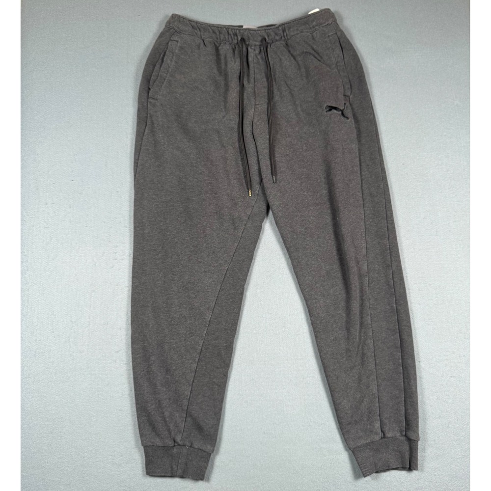 Puma Joggers Mens Large Gray Athletic Sweatpants 844524-03 Drawstring Cuffed L